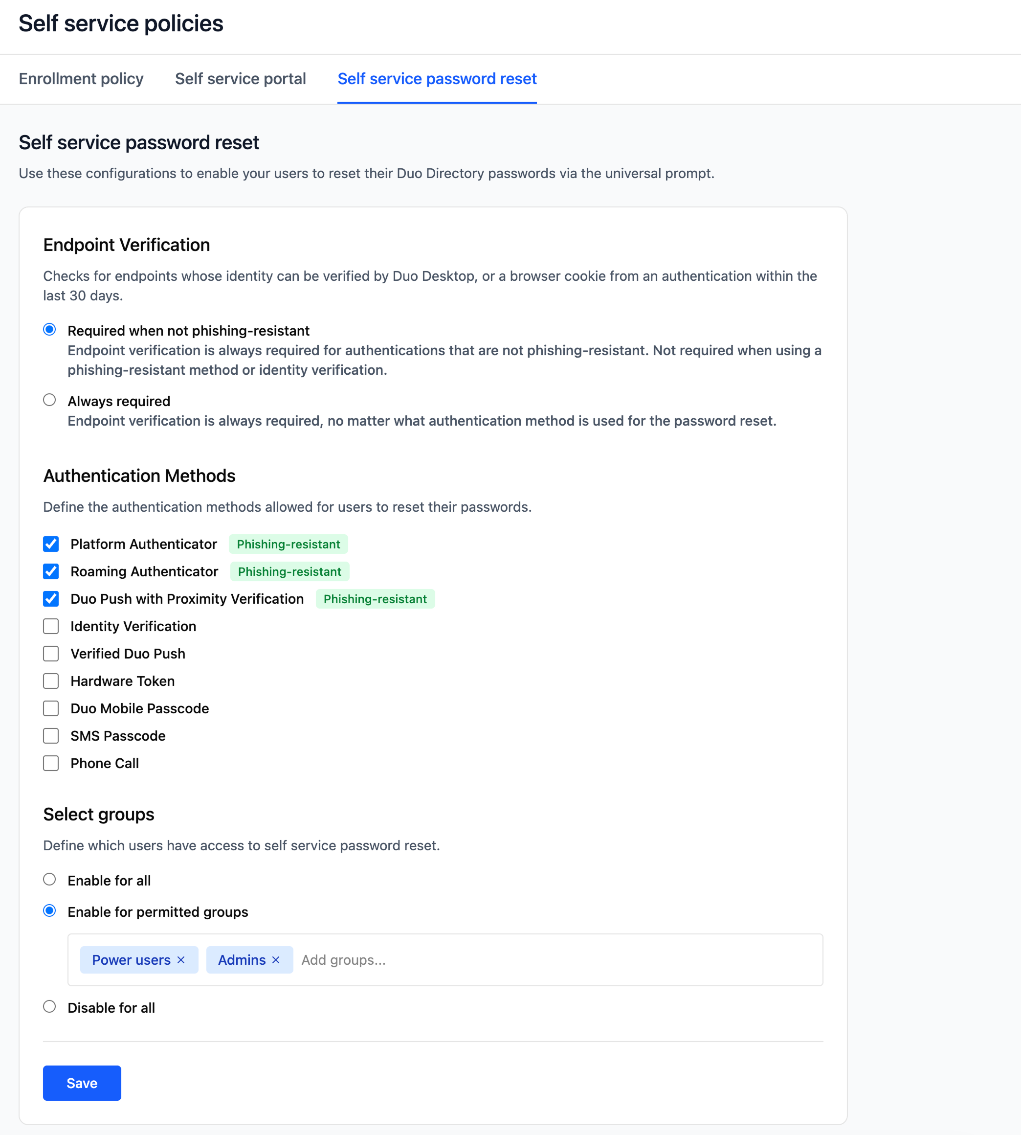 Password reset prototype preview